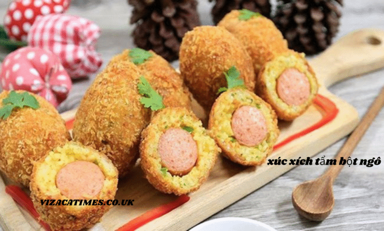 xúc xích tẩm bột ngô